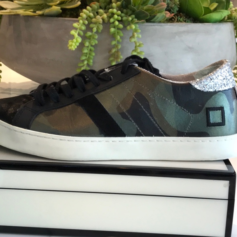 D.A.T.E. Green Camo sneaker